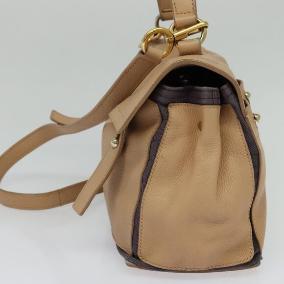 SAINT LAURENT Muse Two Hand Bag Leather 2way Beige Gold - Picture 5 of 16